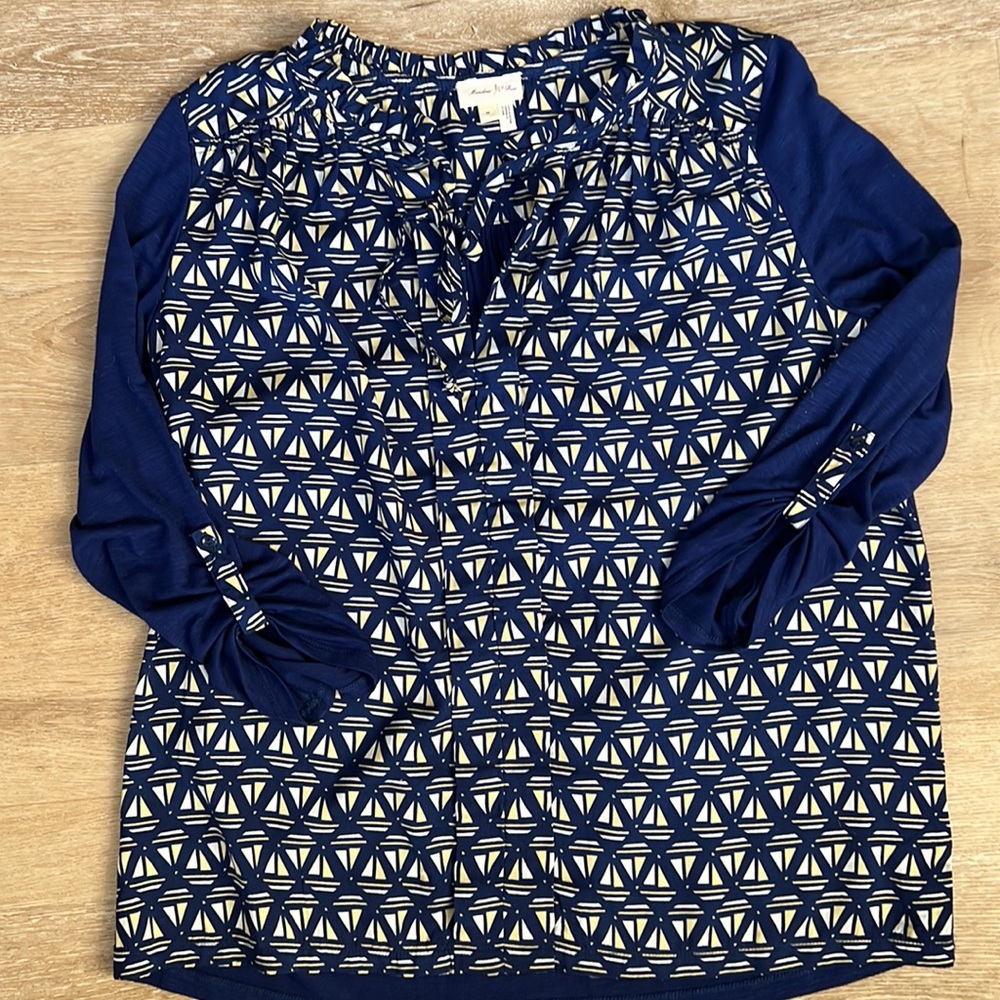 Anthropologie Meadow Rue Evella blouse sailboats ⛵️